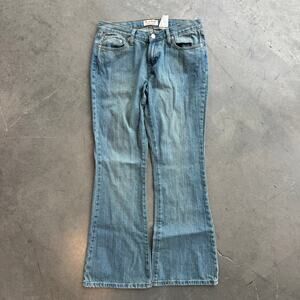 Vintage Y2K Kady 100% Cotton Low Rise Denim Blue Wide Leg Flare Jeans 4/30